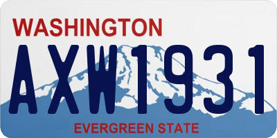 WA license plate AXW1931