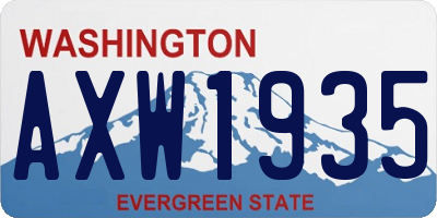 WA license plate AXW1935