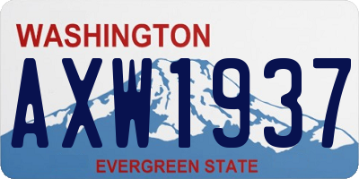 WA license plate AXW1937