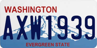 WA license plate AXW1939