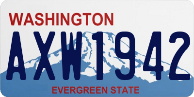 WA license plate AXW1942