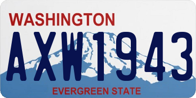 WA license plate AXW1943