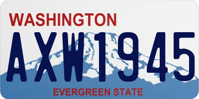 WA license plate AXW1945