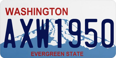 WA license plate AXW1950