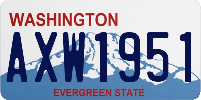 WA license plate AXW1951