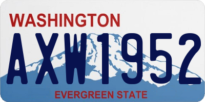 WA license plate AXW1952