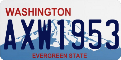WA license plate AXW1953
