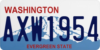 WA license plate AXW1954