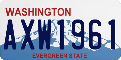 WA license plate AXW1961
