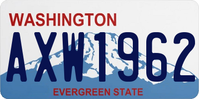 WA license plate AXW1962