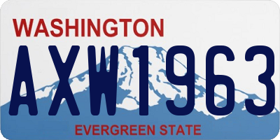WA license plate AXW1963