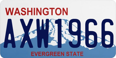 WA license plate AXW1966