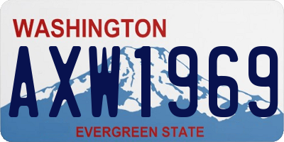 WA license plate AXW1969