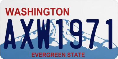 WA license plate AXW1971