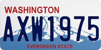 WA license plate AXW1975