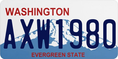 WA license plate AXW1980