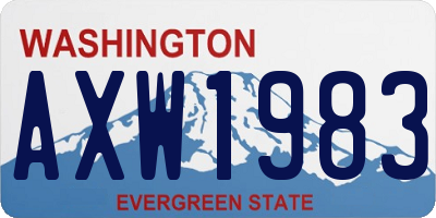 WA license plate AXW1983