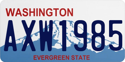 WA license plate AXW1985
