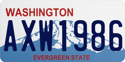 WA license plate AXW1986