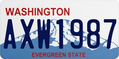 WA license plate AXW1987