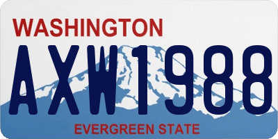 WA license plate AXW1988