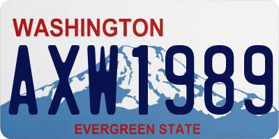 WA license plate AXW1989