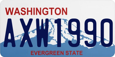 WA license plate AXW1990
