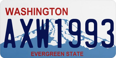 WA license plate AXW1993