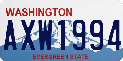 WA license plate AXW1994