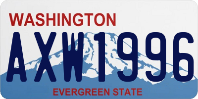 WA license plate AXW1996