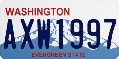 WA license plate AXW1997
