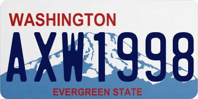 WA license plate AXW1998