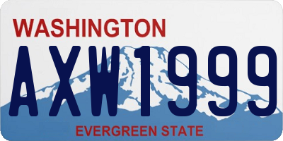 WA license plate AXW1999