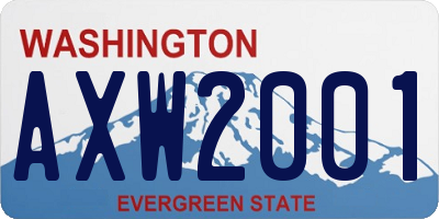 WA license plate AXW2001