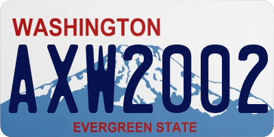 WA license plate AXW2002