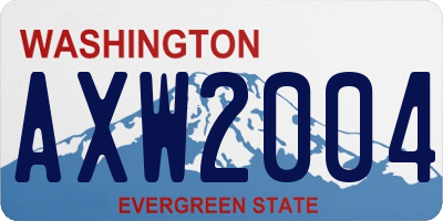 WA license plate AXW2004