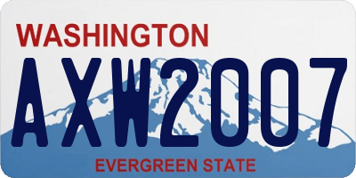WA license plate AXW2007