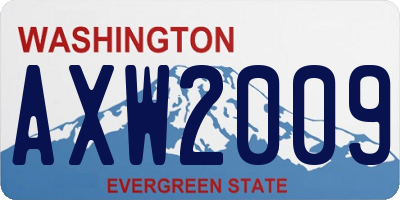 WA license plate AXW2009