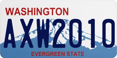 WA license plate AXW2010