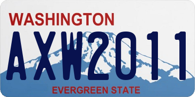 WA license plate AXW2011