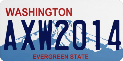 WA license plate AXW2014