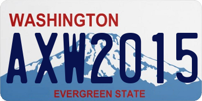 WA license plate AXW2015