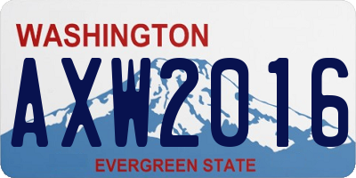 WA license plate AXW2016