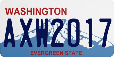 WA license plate AXW2017