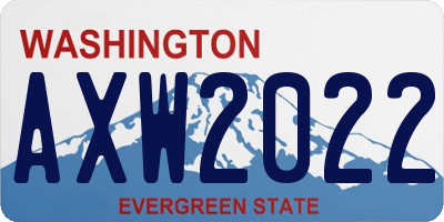 WA license plate AXW2022