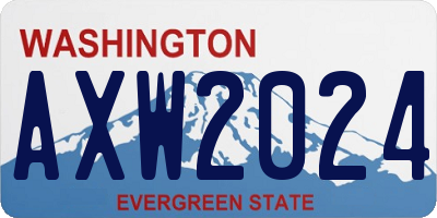 WA license plate AXW2024
