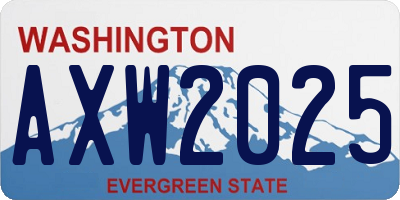 WA license plate AXW2025