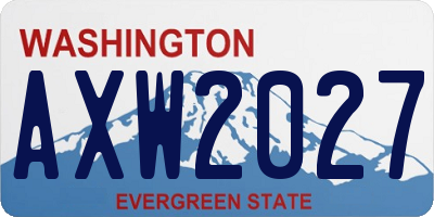 WA license plate AXW2027