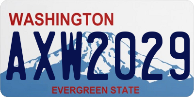 WA license plate AXW2029
