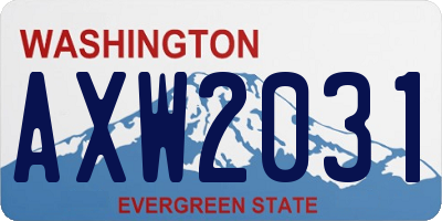 WA license plate AXW2031